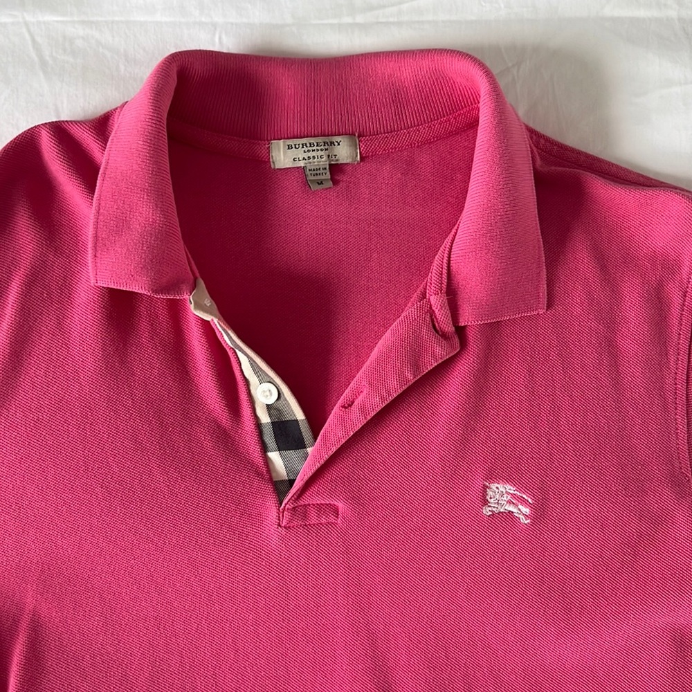 Burberry classic fit pink polo